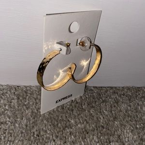 NWT Gold Express Hoop Earrings